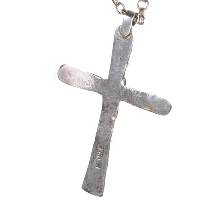 Horace Iule Zuni (1901-1978) Large silver and turquoise cross w/Necklace - Estate Fresh Austin