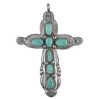 Horace Iule Zuni (1901-1978) Large silver and turquoise cross pendant - Estate Fresh Austin