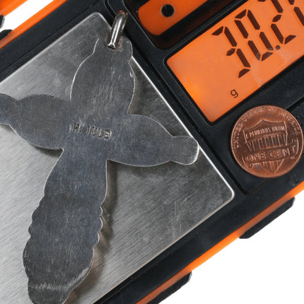 Horace Iule Zuni (1901-1978) Large silver and turquoise cross pendant - Estate Fresh Austin