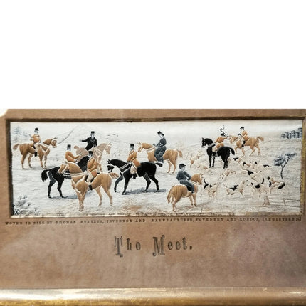 Horse Racing Fox Stevengraph Pure Silk Woven Picture "The Meet" Thomas S - Estate Fresh Austin