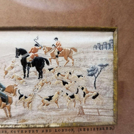 Horse Racing Fox Stevengraph Pure Silk Woven Picture "The Meet" Thomas S - Estate Fresh Austin