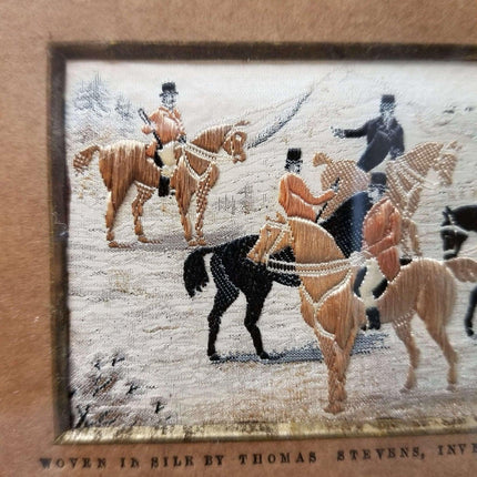 Horse Racing Fox Stevengraph Pure Silk Woven Picture "The Meet" Thomas S - Estate Fresh Austin