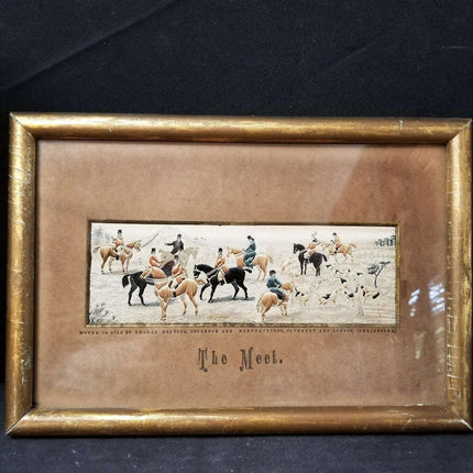 Horse Racing Fox Stevengraph Pure Silk Woven Picture "The Meet" Thomas S - Estate Fresh Austin