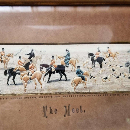 Horse Racing Fox Stevengraph Pure Silk Woven Picture "The Meet" Thomas S - Estate Fresh Austin