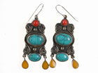 Howlite, Red Jasper, and Sterling Earrings - Estate Fresh Austin
