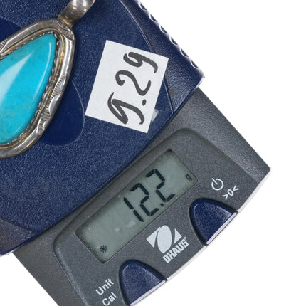 HT Native American sterling and turquoise pendant - Estate Fresh Austin