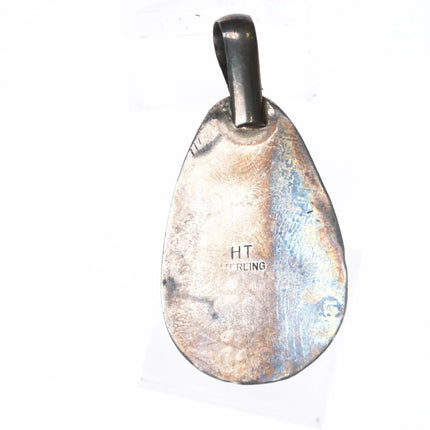 HT Native American sterling and turquoise pendant - Estate Fresh Austin