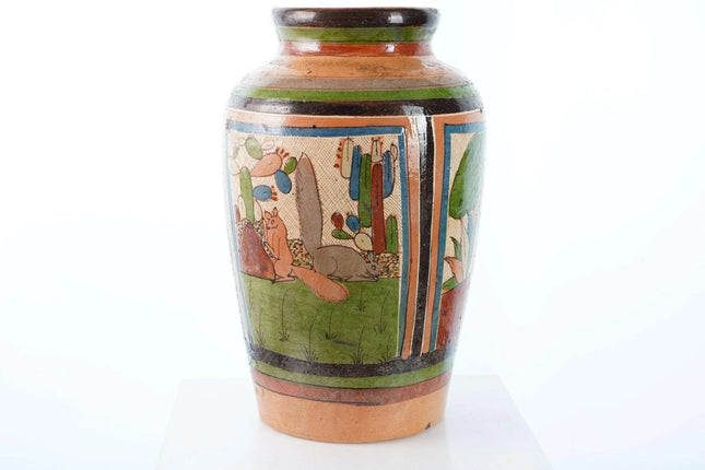 Huge 1943 Tlaquepaque Vase Souvenir of Santa Fe New Mexico - Estate Fresh Austin
