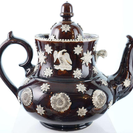 Huge 19th century treacle glazed teapot with eagle - Estate Fresh Austin