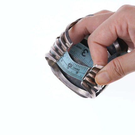 6.625" 306ct Vintage Navajo Silver and Turquoise bracelet Huge - Estate Fresh Austin