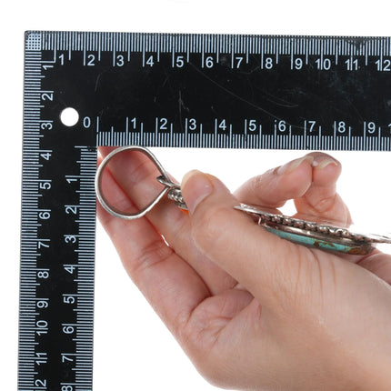 Huge Adam Fierro Mestizo sterling, turquoise, spiny oyster turtle pendant - Estate Fresh Austin