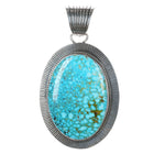 Huge Albert Jake Navajo High Grade Kingman turquoise sterling pendant - Estate Fresh Austin