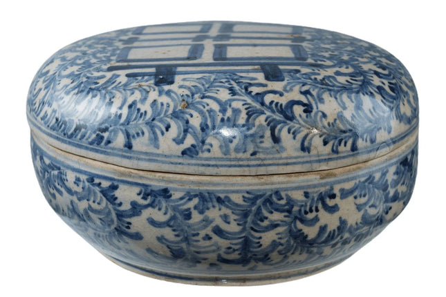 Huge Antique Chinese Porcelain Box Double Happiness - Estate Fresh Austin