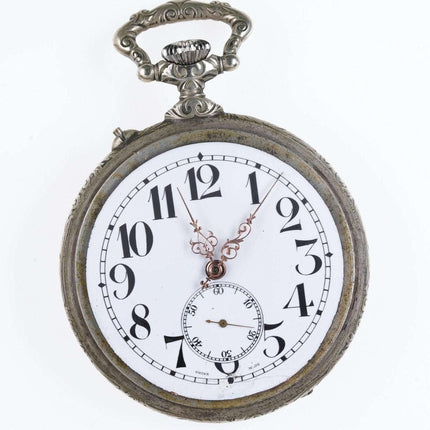 Huge Antique Miners Presentation Pocket Watch 50mm works 70mm case 58mm dial - Estate Fresh Austin