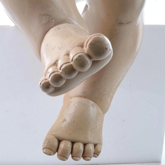 Huge Antique Santos Carved wood Creche Baby Jesus Figure 19th Century - Estate Fresh Austin