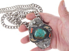 Huge Beastly Native American Sterling turquoise/coral pendant/necklace - Estate Fresh Austin