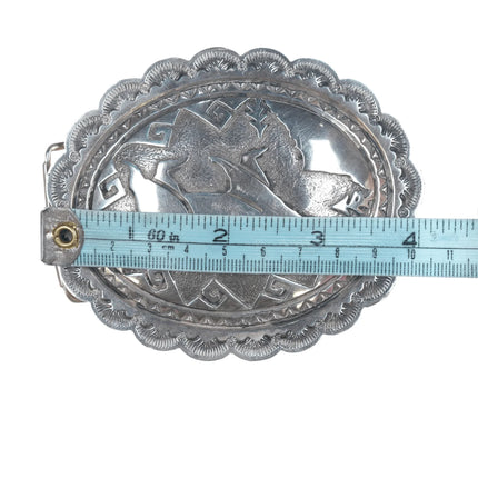 Huge Beatrice Kee Navajo sterling belt buckle - Estate Fresh Austin