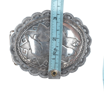 Huge Beatrice Kee Navajo sterling belt buckle - Estate Fresh Austin