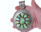 Huge Navajo Carico Lake Turquoise/Sterling Charles Johnson Pendant - Estate Fresh Austin