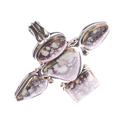 Huge Orville Tsinnie 14k/Sterling Wild Horse 2 sided cross pendant - Estate Fresh Austin