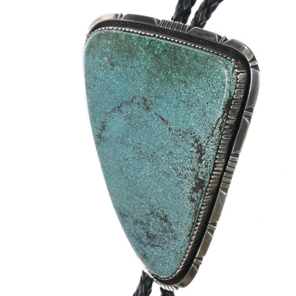 Huge Tom Willeto Navajo sterling turquoise bolo tie - Estate Fresh Austin