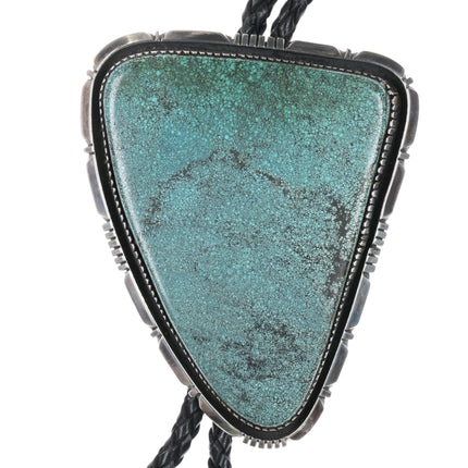 Huge Tom Willeto Navajo sterling turquoise bolo tie - Estate Fresh Austin