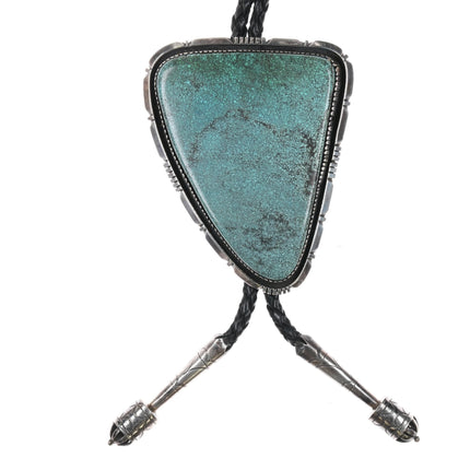 Huge Tom Willeto Navajo sterling turquoise bolo tie - Estate Fresh Austin