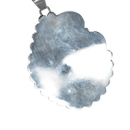 Huge Vintage Native American sterling and turquoise pendant - Estate Fresh Austin