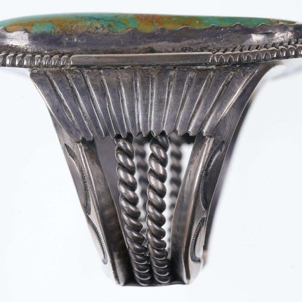 6 5/8"Huge Vintage Native American Sterling turquoise cuff bracelet J Spencer - Estate Fresh Austin