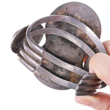 Huge Vintage Navajo Silver Turquoise/Lapis Cuff bracelet - Estate Fresh Austin