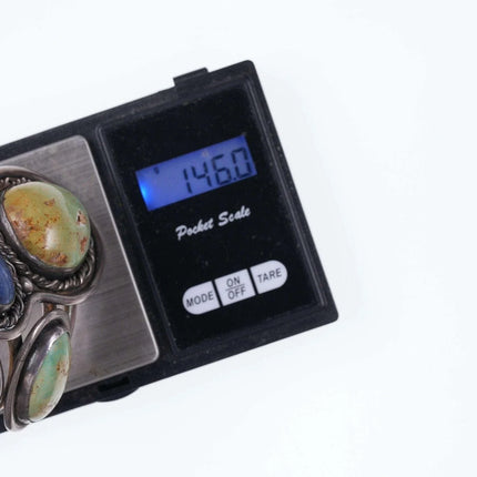 Huge Vintage Navajo Silver Turquoise/Lapis Cuff bracelet - Estate Fresh Austin