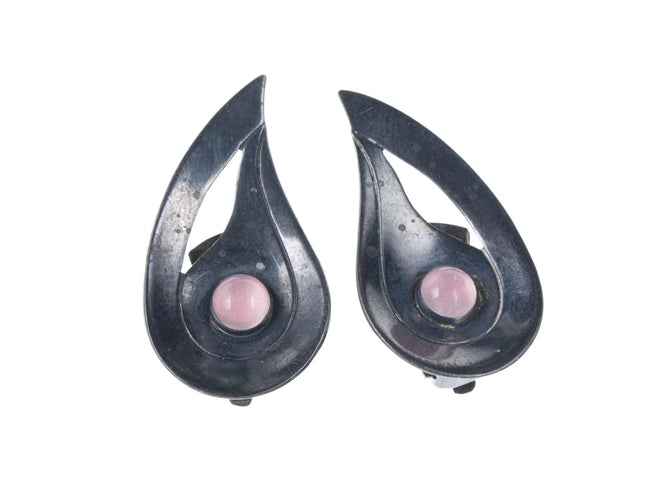 Hugo Grun Denmark Sterling Mid Century Modern Clip on earrings - Estate Fresh Austin