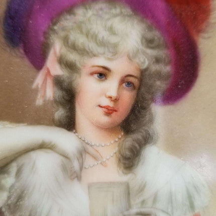 Hutschenreuther Portrait Plaque signed Wagner Duchess of Leicestershire in fancy - Estate Fresh Austin