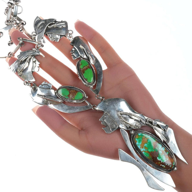 Dan Nieto, Kewa Sterling necklace with high grade turquoise - Estate Fresh Austin
