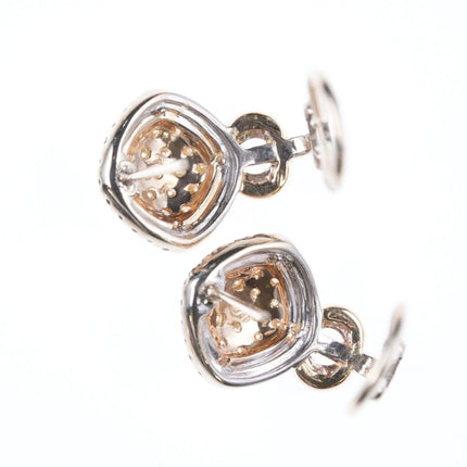 14k gold Estate 1.2cttw Diamond French clip earrings - Estate Fresh Austin