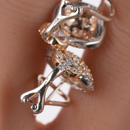 14k gold Estate 1.2cttw Diamond French clip earrings - Estate Fresh Austin