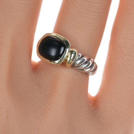 sz5 David Yurman 14k/Sterling Onyx ring - Estate Fresh Austin