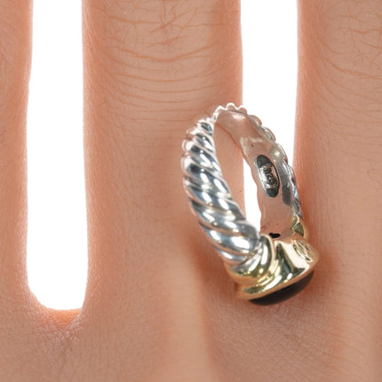 sz5 David Yurman 14k/Sterling Onyx ring - Estate Fresh Austin