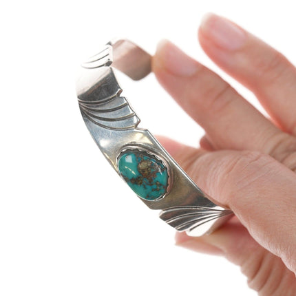 6.25" Vintage Navajo silver and turquoise bracelet