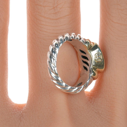 sz5 David Yurman 14k/Sterling Onyx ring - Estate Fresh Austin