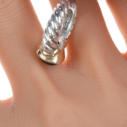 sz5 David Yurman 14k/Sterling Onyx ring - Estate Fresh Austin