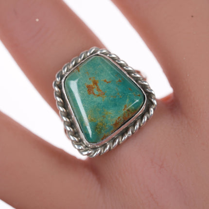 sz7.5 Chimney Butte Navajo silver and turquoise ring