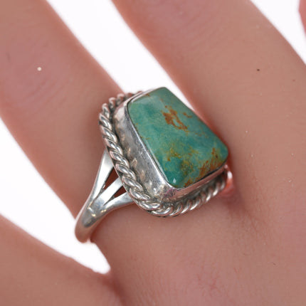 sz7.5 Chimney Butte Navajo silver and turquoise ring