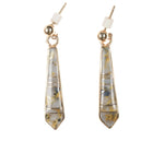 Vintage 14k Zuni gold ore in quartz channel inlay earrings - Estate Fresh Austin