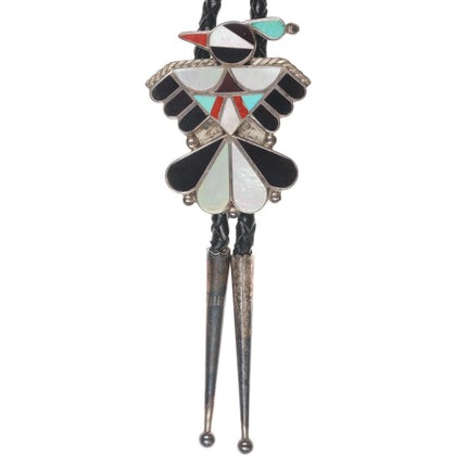 70's-80's Zuni Thunderbird sterling Bolo tie