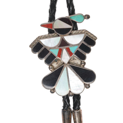 70's-80's Zuni Thunderbird sterling Bolo tie