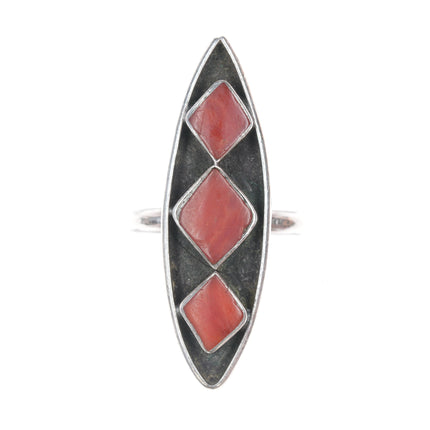 sz5.25 Jimmie Etsate Zuni sterling coral ring