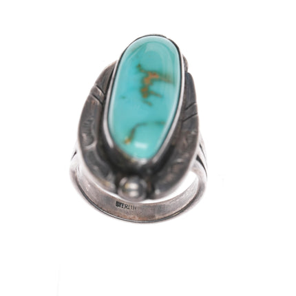 sz7 Vintage Native American sterling Royston turquoise ring