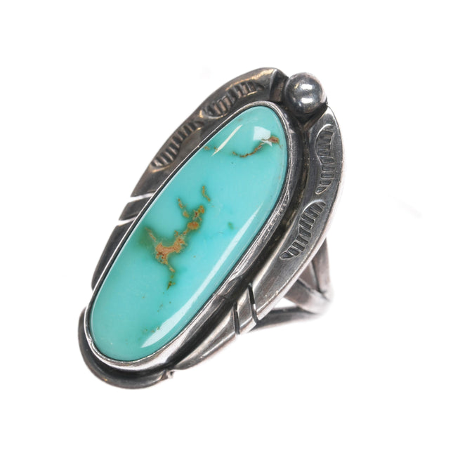 sz7 Vintage Native American sterling Royston turquoise ring