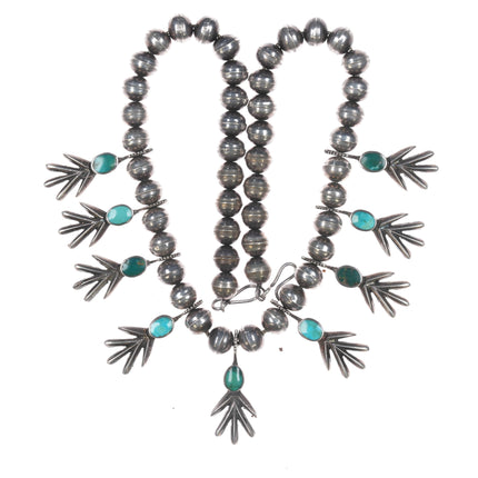 c1950's Native American silver and turquoise necklace